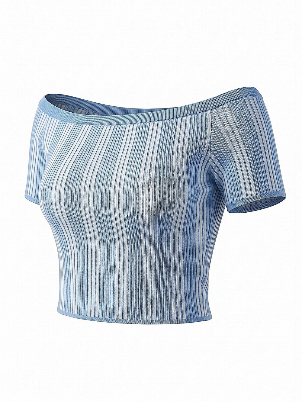 NWT! Aerie Off-Shoulder Ribbed Crop Top - Light Blue